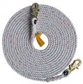 DBI-SALA 1202823 75 ft. (22 m) polyester/polypropylene blend 5/8" (16 mm) diameter rope lifeline with snap hooks at both ends.