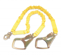 DBI-SALA 1244448 6 ft. (1.8m) double-leg 100% tie-off with elastic web and snap hook at center, Saflok-Max® steel rebar hooks at leg ends.