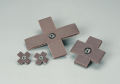 3M 723169 Standard Abrasives A/O Cross Pad,  8PLY 1 x 1 in x 3/8 in, 8-32, 80, 100 per inner 1000 per case