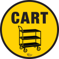 Push Cart Mighty Line Floor Sign, Industrial Strength, 12" Wide