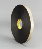 3M 4492 Double Coated Polyethylene Foam Tape Black, 1 in x 72 yd 1/32 in, 9 per case Bulk