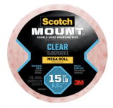 Scotch-Mount™ Clear Double-Sided Mounting Tape 410H-LONG-DC, 1 in x 450 in, 18 rolls/case