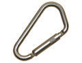 DBI-SALA 2000301 2 in. (51mm) gate opening stainless steel carabiner with self closing/locking gate.