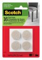 Scotch® Round Felt Pads SP801-NA, Beige, 1 in, 16/pk