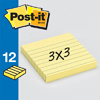 3M 630SS Post-it Notes, 3 in x 3 in (7.62 cm x 7.62 cm) Canary Yellow Lined