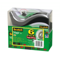 3M 810K6C38 Scotch Magic Tape with Dispenser, 3/4 in x 1000 in (19 mm x 25,4 m) 6 Pack With Dispenser