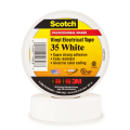 Scotch® Vinyl Color Coding Electrical Tape 35, 1/2 in x 20 ft, White, 10 rolls/Case