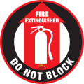 16" Fire Extinguisher Do Not Block Floor Sign