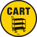 Push Cart Mighty Line Floor Sign, Industrial Strength, 16" Wide