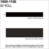 Prostripe Reflective Striping Tape 1600-1106, Black, 1/2 in x 50 ft