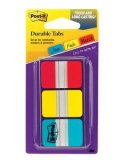 3M 686-RYBT Post-it Durable Tabs, 1 in x 1.5 in Red, Yellow, Blue 24 each/cs