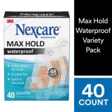 Nexcare™ Max Hold Waterproof Bandages MHW-40, Assorted 40 ct value pack