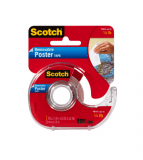 3M 109 Scotch Removable Poster Tape, 3/4 in x 150 in Roll in Clear Dispenser