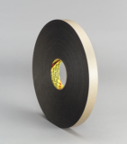 3M 4496 Double Coated Polyethylene Foam Tape Black, 1 in x 36 yd 1/16 in, 9 per case Bulk