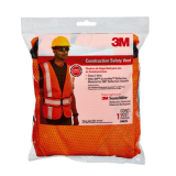 3M 94625-80030-PS Reflective Construction Safety Vest with 5 Point Tear Away, Class 2, Hi-Viz Orange, 5/cs