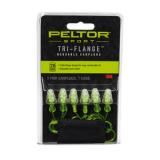 Peltor™ Sport Tri-Flange™ Corded Reusable Earplugs 97317-10C, Neon Yellow, 30 Pairs/Case