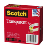 Scotch® Transparent Tape 600 Clear, 1/2 in x 1296 in, 144 rolls per case