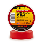 Scotch® Vinyl Color Coding Electrical Tape 35, 1/2 in x 20 ft, Red, 10 rolls/carton