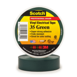 Scotch® Vinyl Color Coding Electrical Tape 35, 3/4 in x 66 ft, Green, 10 rolls/carton