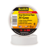 Scotch® Vinyl Color Coding Electrical Tape 35, 3/4 in x 66 ft, Gray, 10 rolls/carton