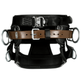 3M™ DBI-SALA® 4D Lineman Tongue Buckle Positioning/Fall Restrict Belt without Quick Connect 1000266, Leather, Seat, Black, D25