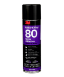 3M™ Rubber and Vinyl Spray Adhesive 80, Yellow, 24 fl oz Can (Net Wt 19 oz), 6/Case, NOT FOR SALE...