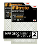 Filtrete™ Ultrafine Particle Reduction Filter UF00-2PK-1E, 16 in x 20 in x 1 in (40.6 cm x 50.8 cm x 2.5 cm)