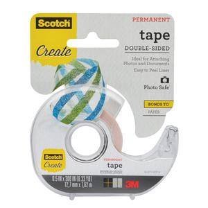 3M 002-CFT Scotch Tape Double Sided, 1/2 in x 300 in