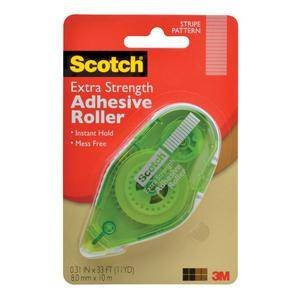 3M 6055-ES Scotch Adhesive Roller Extra Strength, .31 in x 33 ft, Green Dispenser