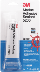 3M 5200 Marine Adhesive Sealant Black, PN05205, 3 oz Tube, 6 Tubes per case