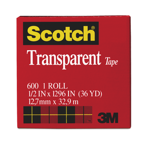3M 600-2P34-72 Scotch Transparent Tape, 3/4 in x 2592 in (19 mm x 65,8 m) 2 PK