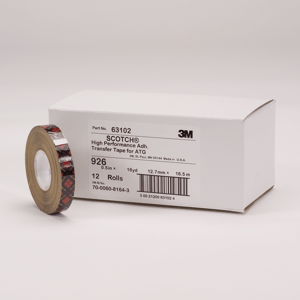 3M 926 Scotch ATG Adhesive Transfer Tape Clear, 0.25 in x 36 yd 5.0 mil, 144 per case Bulk