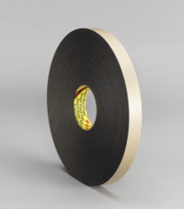 3M 4496 Double Coated Polyethylene Foam Tape Black, 1/2 in x 36 yd 1/16 in, 18 per case Bulk