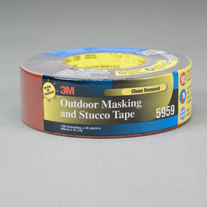 3M 5959 Outdoor Masking and Stucco Tape Red, 48 mm x 41.1 m 12.0 mil, 12 per case, Conveniently Packaged